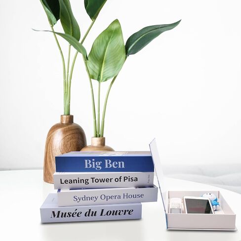 4 Pcs Decorative Books Set for Home Decor Display,Faux Books for Decoraion,Fake Books for Decoration,Bookshelf Farmhouse Coffee Table Decor Books (Blue T1) in Saudi Arabia