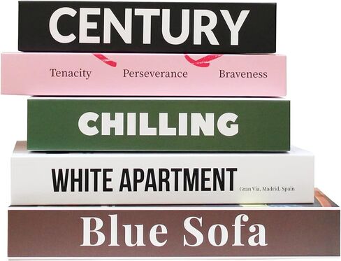 4 Pcs Decorative Books Set for Home Decor Display,Faux Books for Decoraion,Fake Books for Decoration,Bookshelf Farmhouse Coffee Table Decor Books (Blue T1) in Saudi Arabia