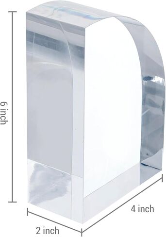 Modern Luxury Acrylic Bookends for Shelves, 6x4x2 Ultra-Thick Arch Design, Crystal Clear Decorative Bookends, 3.3Lb Super Heavy for Large Books Non-Slip, 1 Pair, Unique Gift for Book Lovers in Kuwait