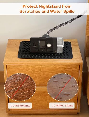 CPAP Protector Mat & Dust Cover, CPAP Dust Covers to Keep CPAP Machine Clean, Waterproof CPAP Nightstand Protector Pad Prevent Vibration Noise and Scratch, with 2 Cpap Hose Plugs in Saudi Arabia