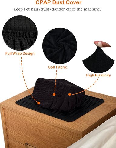 CPAP Protector Mat & Dust Cover, CPAP Dust Covers to Keep CPAP Machine Clean, Waterproof CPAP Nightstand Protector Pad Prevent Vibration Noise and Scratch, with 2 Cpap Hose Plugs in Saudi Arabia