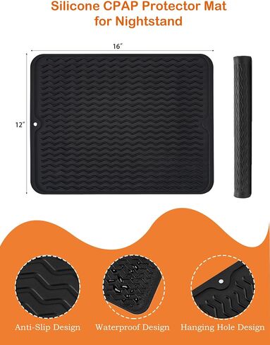 CPAP Protector Mat & Dust Cover, CPAP Dust Covers to Keep CPAP Machine Clean, Waterproof CPAP Nightstand Protector Pad Prevent Vibration Noise and Scratch, with 2 Cpap Hose Plugs in Saudi Arabia