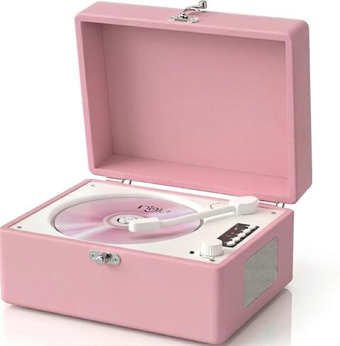 CD Player Retro with Upgraded Speakers Bluetooth in/Out Rechargeable Portable CD Player for Home with LED Screen Boombox USB Type-c Light Pink in Kuwait