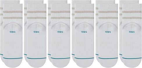 مجموعة جوارب Stance Vital Crew/Quarter مكونة من 12 قطعة للرجال والنساء، مزيج قطني ومريح للاستخدام اليومي، أبيض، مقاس كبير in Kuwait