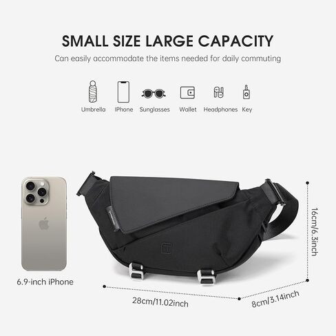 TANGCORLE Crossbody Bag, 5L Expandable Shoulder Bag, Water Resistant Multi Pocket Casual Messenger Bag for Daily Use in Saudi Arabia