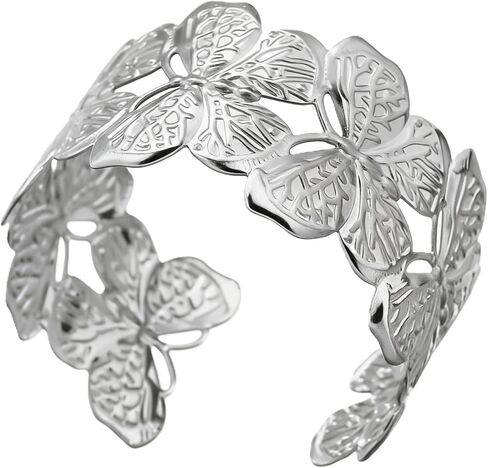 Chunky flower summer beach Cuff Bracelet for Women Adjustable Open Bangle Golden Plated, Heavy Statement Botanical Arm Jewelry Boho Nature Inspired Gift in Saudi Arabia
