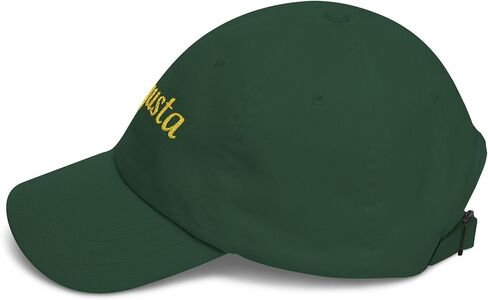 Augusta Georgia Embroidered Golf Dad Hat, Green Cap with Gold Lettering, Augusta Hat for 2026 Golf Tournament in Saudi Arabia