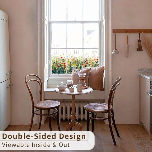 Window Privacy Film Floral Window Sticker Wildflower Static Cling for Glass Windows Door Decor, Autumn Thistle in Saudi Arabia