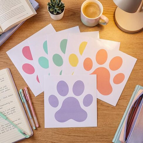 30 Pcs Pastel Print Floor Decals 7.5" Large Dog Pawprints Wall Cling Self Adhesive Footprint Floor Cling Window Stickers for Classroom Bedroom Wall Window Decoration in Saudi Arabia