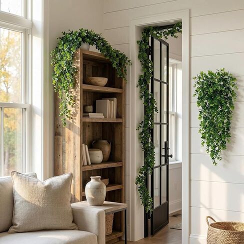4 Pack Artificial Eucalyptus Hanging Plants 30 Inches UV Resistant Plastic Decor for Indoor Outdoor Walls, Weddings, Patios, Porches in Kuwait