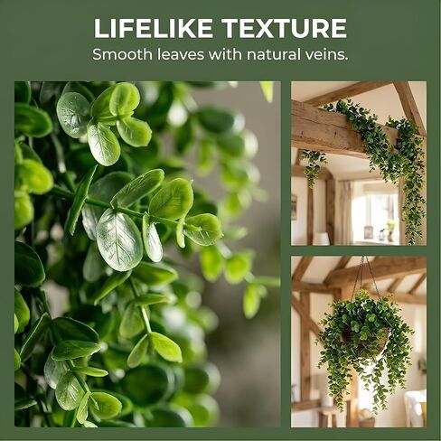 4 Pack Artificial Eucalyptus Hanging Plants 30 Inches UV Resistant Plastic Decor for Indoor Outdoor Walls, Weddings, Patios, Porches in Kuwait
