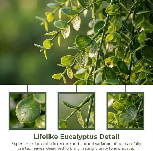 4 Pack Artificial Eucalyptus Hanging Plants 30 Inches UV Resistant Plastic Decor for Indoor Outdoor Walls, Weddings, Patios, Porches in Kuwait