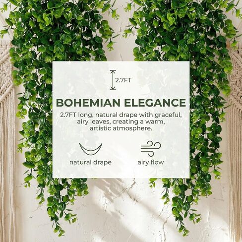 4 Pack Artificial Eucalyptus Hanging Plants 30 Inches UV Resistant Plastic Decor for Indoor Outdoor Walls, Weddings, Patios, Porches in Kuwait