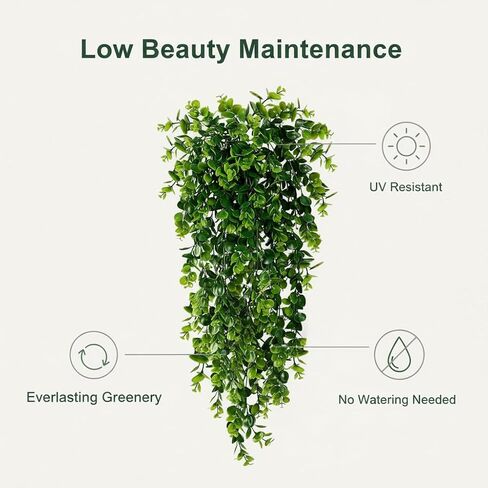 4 Pack Artificial Eucalyptus Hanging Plants 30 Inches UV Resistant Plastic Decor for Indoor Outdoor Walls, Weddings, Patios, Porches in Kuwait