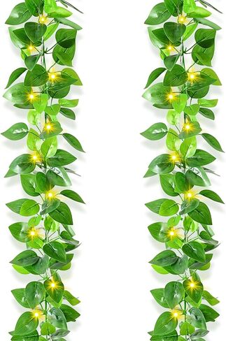 BLEUM CADE 2Pcs Fake Vines with Faux Pothos Leaves, Artificial Ivy Garland Fake Plants Greenery for Bedroom Living Room Office Wall Garden Wedding Party Indoor Outdoor Decor Aesthetic in Saudi Arabia