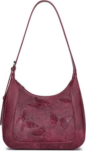 BELTANA Small Shoulder Bag for Women, Butterfly Vegan Leather Hobo Purse with Top Handle, Trendy Underarm Handbag for Daily in Saudi Arabia