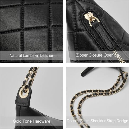 DORIS&JACKY Small Leather Quilted Shoulder Purse, Soft Lambskin Hobo Crossbody Chain Bag for Women in Saudi Arabia