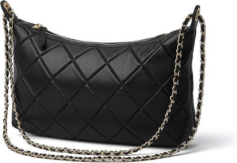 DORIS&JACKY Small Leather Quilted Shoulder Purse, Soft Lambskin Hobo Crossbody Chain Bag for Women in Saudi Arabia