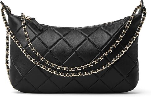 DORIS&JACKY Small Leather Quilted Shoulder Purse, Soft Lambskin Hobo Crossbody Chain Bag for Women in Saudi Arabia