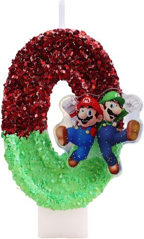 Mario Number 5 Candles, Cartoon Cake Topper, Birthday Party Decorations Supplies (5) in Saudi Arabia