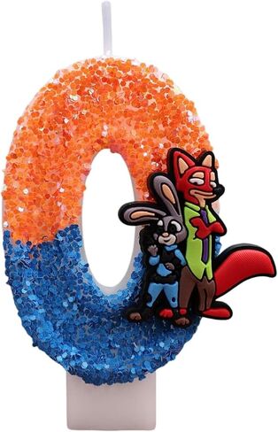 Zootopia2 Birthday Number Candles for Cake, Cute Number Candle Decorations, Cartoon Cake Topper, Cupcake Topper Birthday Party Decorations Supplies Favors (5) in Saudi Arabia