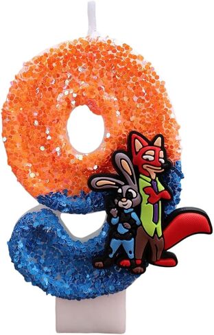 Zootopia2 Birthday Number Candles for Cake, Cute Number Candle Decorations, Cartoon Cake Topper, Cupcake Topper Birthday Party Decorations Supplies Favors (5) in Saudi Arabia