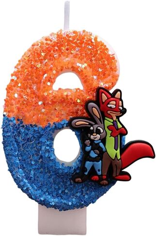 Zootopia2 Birthday Number Candles for Cake, Cute Number Candle Decorations, Cartoon Cake Topper, Cupcake Topper Birthday Party Decorations Supplies Favors (5) in Saudi Arabia