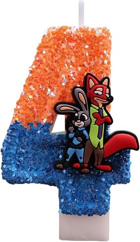 Zootopia2 Birthday Number Candles for Cake, Cute Number Candle Decorations, Cartoon Cake Topper, Cupcake Topper Birthday Party Decorations Supplies Favors (5) in Saudi Arabia