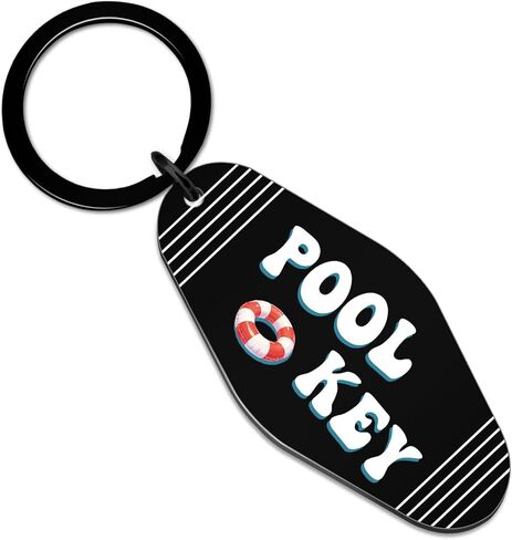 Pool Keychain Vintage Motel Keychain Summer Stuff for Swimmers Women Men Pool Key Tag Beach Stuff Summer Beach Essentials, Retro Swimming Floating Keychain in Kuwait