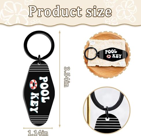 Pool Keychain Vintage Motel Keychain Summer Stuff for Swimmers Women Men Pool Key Tag Beach Stuff Summer Beach Essentials, Retro Swimming Floating Keychain in Kuwait