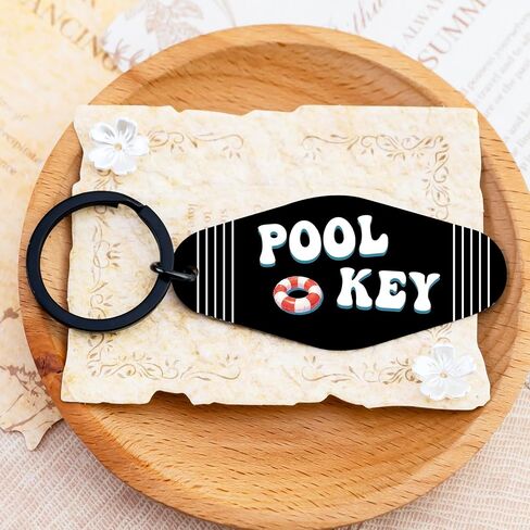 Pool Keychain Vintage Motel Keychain Summer Stuff for Swimmers Women Men Pool Key Tag Beach Stuff Summer Beach Essentials, Retro Swimming Floating Keychain in Kuwait