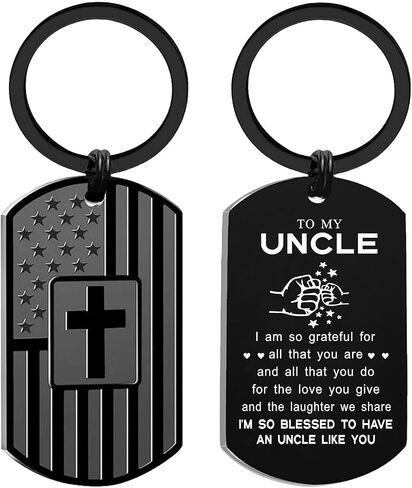 Father's Day Uncle - Gifts for Uncle Birthday Christmas Valentines Day Keychain from Niece in Saudi Arabia