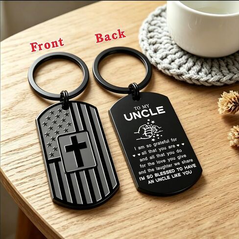 Father's Day Uncle - Gifts for Uncle Birthday Christmas Valentines Day Keychain from Niece in Saudi Arabia