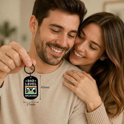 First Time New Dad Daddy to Be Gifts for First Fathers Day Soon to Be Daddy Keychain Pregnancy Announcement Gifts for Expecting Dad from Wife Funny Daddy Level Unlocked Keychain Bump Baby Footprint in Kuwait