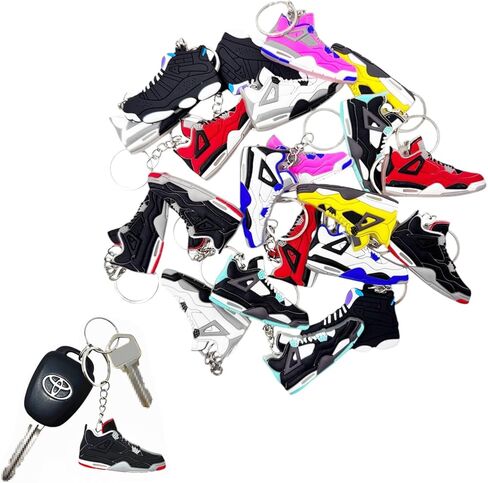 TSY TOOL 100 Pcs of Random Mini Retro Collectible 2D Sneaker Keychains – Rubber Shoe Key Chains for Goodie Bags, Collectors, Mystery Prizes & Sneakerhead Gifts in Kuwait