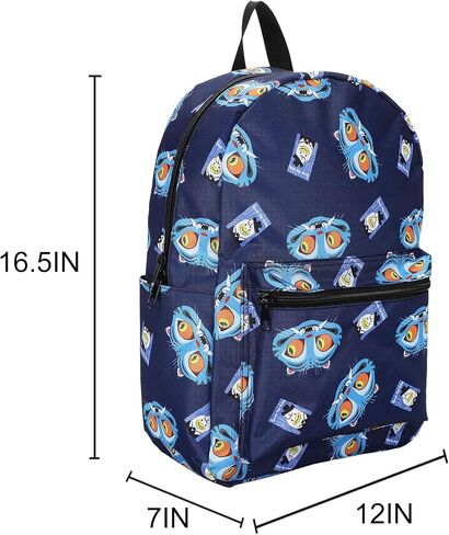 Bioworld KPop Demon Hunters Derpy & Sussie All-Over Print 16.5" Adult Blue Quick Turn Backpack in Kuwait