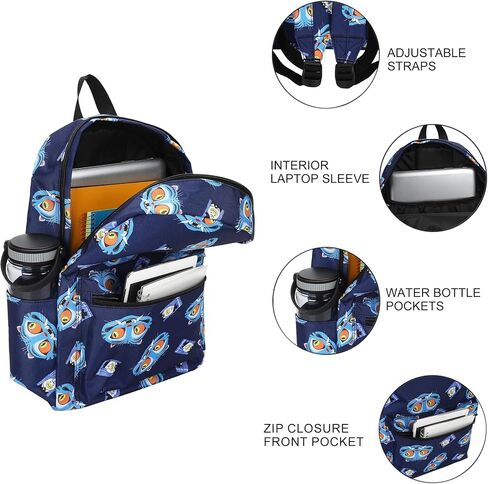 Bioworld KPop Demon Hunters Derpy & Sussie All-Over Print 16.5" Adult Blue Quick Turn Backpack in Kuwait