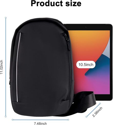 Sling Chest Backpack with USB Charging Port, Crossbody Bag for Men & Women, Waterproof Daypack for Travel, Hiking, Outdoor, Sports, Cycling, Daily Use, Black in Saudi Arabia