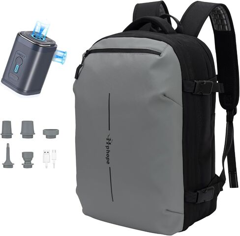 Hp hope Vacuum Seal Backpack Travel with Pump, Grey Lightweight Waterproof Compression Back Pack, 60L Expandable Air Compression Backpack Travel for Work, Business in Kuwait