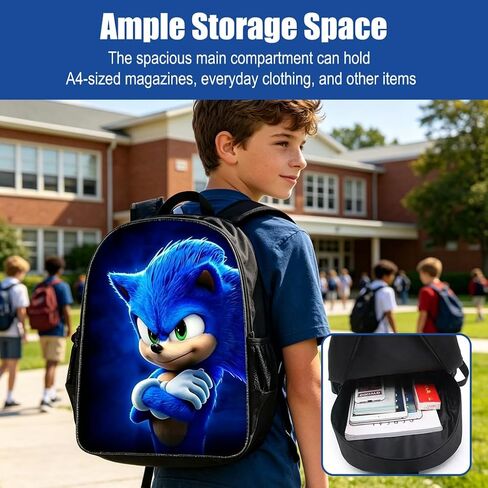 3 in 1 Sonic Backpack 17'' Large-Capacity Set With a Fashionable and Personalized Style is Exquisitely Designed and Widely Applicable, Making it an Ideal Choice in Kuwait