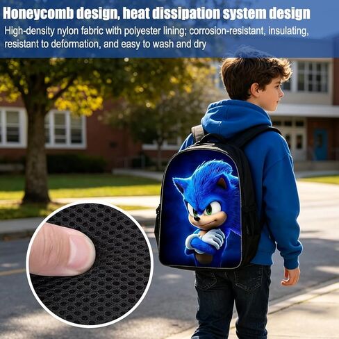 3 in 1 Sonic Backpack 17'' Large-Capacity Set With a Fashionable and Personalized Style is Exquisitely Designed and Widely Applicable, Making it an Ideal Choice in Kuwait