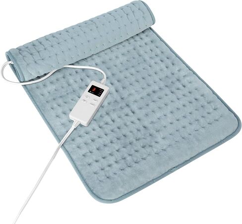 Heating Pad for Period Cramps, Heating Pad for Back/Neck/Shoulder Muscle Pain, 6 Heating&4 Timer Setting, Auto Shut Off, Dry/Moist Heat & Machine Washable, Gray Birthday Christmas Gifts for Women Mom in Saudi Arabia