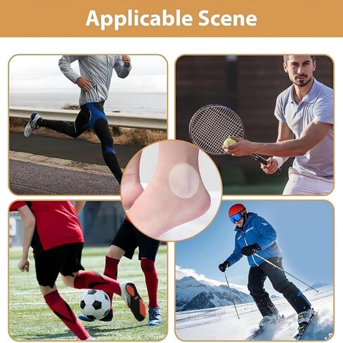 Ankle Protection Gel Pads,Soft Silicone Ankle Pads for Skating Hiking Skiing,Pressure Relief Gel Cushions for Blisters & Friction,Reusable Protector for Ice Skates Roller Skates Boots in Saudi Arabia