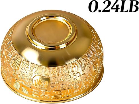 10.5cm (4.1-inch) Feng Shui Copper Bowl, 10cm Lucky Treasure Bowl with Hundred Blessings Relief, Vintage Decor for Home & Office, Ideal Gift for Wealth & Good Fortune in Kuwait