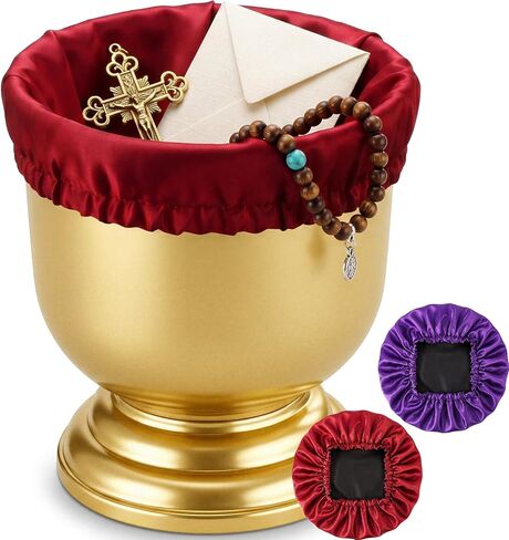 Zhehao 1 Pcs Large Offering Pot for Church Offering Pot with Removable Liner Prayer Ritual Bowl Tithes and Donations Smudge Basket for Church Communion Supplies (Novel) in Kuwait