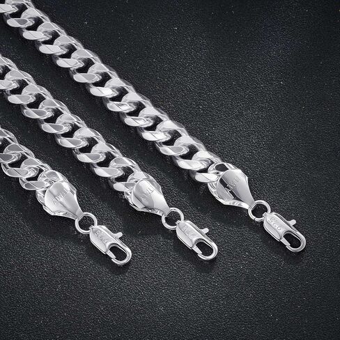HIMSTORY Silver Bracelet for Men, 11mm 925 Sterling Silver Cuban Link Bracelet Diamond Cut Silver Bracelets Jewelry Gifts for Boyfriend Husband(8 Inches) in Saudi Arabia