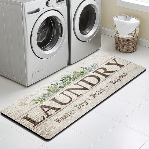 Laundry Room Rug,Stylish Non-Slip Runner Mat with,Floor Mats Washing Machine Room Carpet, Kitchen,Bathroom,Hallway,20inx48in in Kuwait