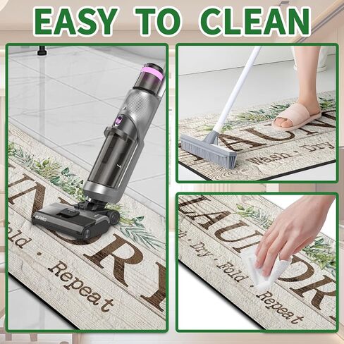 Laundry Room Rug,Stylish Non-Slip Runner Mat with,Floor Mats Washing Machine Room Carpet, Kitchen,Bathroom,Hallway,20inx48in in Kuwait