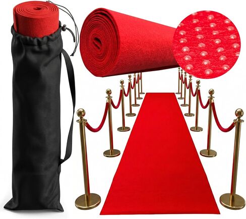 Red Carpet Runner for Party - Durable, Non Slip Red Rug - Hollywood Theme Party Decorations, Wedding Ceremony, Runway, Prom, Indoor & Outdoor Event (2.2x16.4ft) in Kuwait