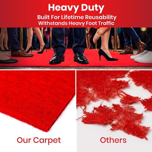 Red Carpet Runner for Party - Durable, Non Slip Red Rug - Hollywood Theme Party Decorations, Wedding Ceremony, Runway, Prom, Indoor & Outdoor Event (2.2x16.4ft) in Kuwait